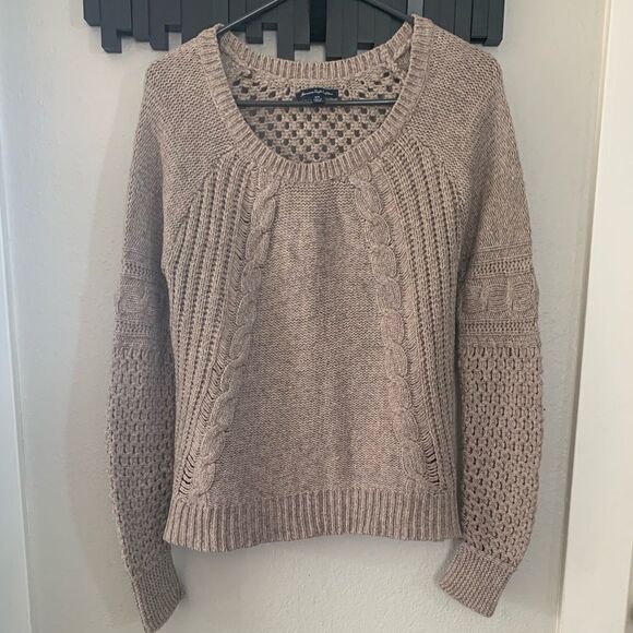 AEO long sleeve mixed knit sweater sz medium - Picture 5 of 10